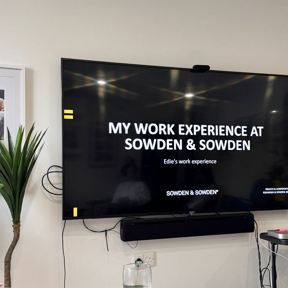 Picture of presentation titled My work experience ay Sowden & Sowden